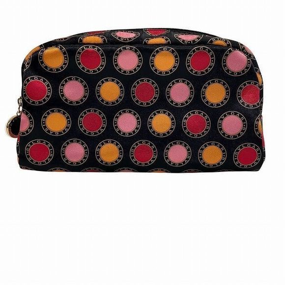 Bulgari Black And Multicolor Nylon Pouch Branded...